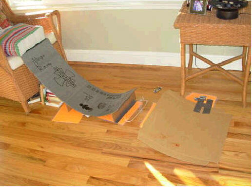 card board tech deck mega ramp jump