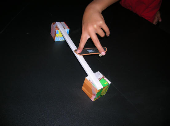 make your tech tech grinding rail home made card board platic